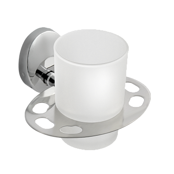 Подстаканник одинарный  "Solinne", 16121, хром, стекло-сатин, Коллекция Modern