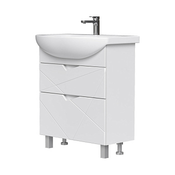 Тумба Pronto 70, напольная, 2 ящ., белая (под раковину Балтика 70), VOLNA