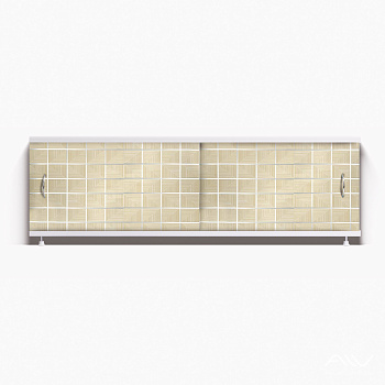 КЛАССИК Экран для ванны 150 см, полистирол,(плитка бежевая-045), ALAVANN