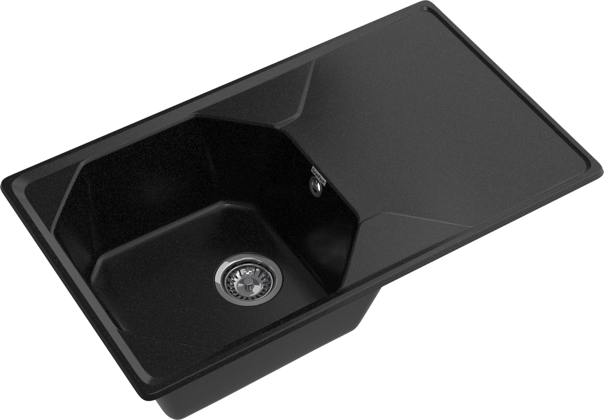 GRANFEST Мойка композит UNIQUE, GF-U-840L, чаш+кр 840*500, черный