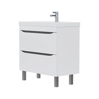 Тумба Prime 80, подвесная, 2 ящ., белый/темно-серый (под раковину 78857(80), VOLNA