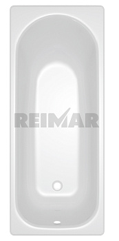 REIMAR Ванна стальная 160x70x40 cм. с опорной подставкой, без ранта, белая орхидея, форма Аула, ВИЗ
