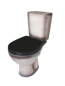 СОЛО Унитаз-компакт горизонт. вып., 2-х режим. арм. "Уклад", сид. полипр. "Уклад", черный, ROSA