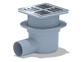 Трап гориз. выпуск 50 рег. решетка нержавейка 120*120 (с металлической окантовкой), ANI PLAST