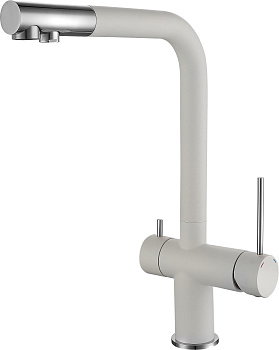 Смеситель для кухни RIVELATO Lugano с краном питьевой воды иней хром (1523513 brina cromo)