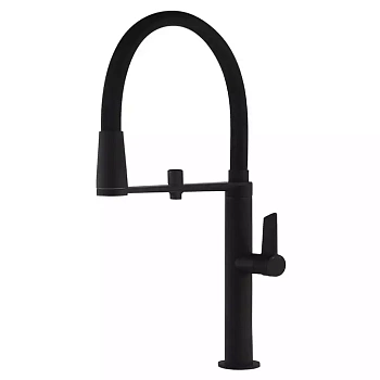 Cмеситель высокий для кухни однорычажный с гибким поворотным изливом и подключением питьевой воды 89