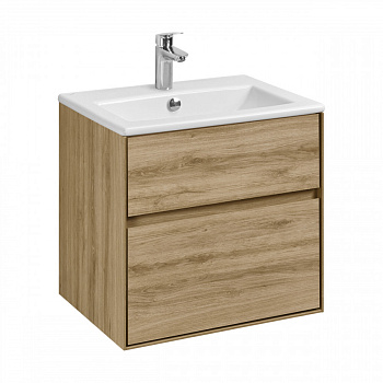 Тумба ЛИБЕРТИ 60, 2 ящ., подвесная, дуб эльвезия (под раковину ЭЛИНА 60, MILA 35, MILA 40, ОДРИ 42)