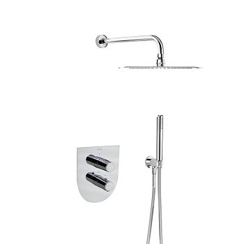 Встраиваемая термостатическая душевая система с тропическим душем и душевым комплектом TZAR K3487011