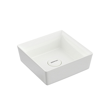 Раковина Mascon накладная, 38х38 см, без отверстия под смеситель, квадратная, белый глянец, BERGES