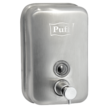 Дозатор для жидкого мыла из нерж. стали, матовый puff-8605m, хром матовый, 500 мл, 17х12х12 см