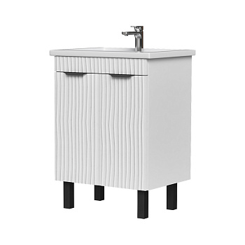 Тумба Lotti 60, напольная 2 дв., белая (под раковину Миранда 60), VOLNA