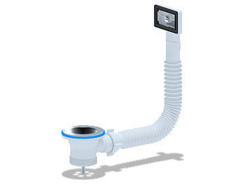Перелив гибкий для мойки АНИ Пласт N105S с прямоугольным вертикальным корпусом 1 1/2 дюйма