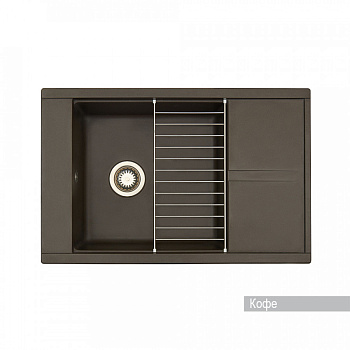 Мойка для кухни Делия 78 787x516x218 мм, прямоуг. с крылом, кофе