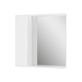 Зеркало-шкаф Lake 70, с LED подсветкой, левый, белый, VOLNA