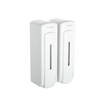 Дозатор для жидкого мыла настенный двойной 325+325мл FIXSEN HOTEL пластик белый (FX-31012H-2)