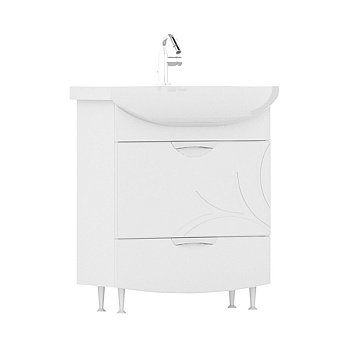 Тумба Adel 70, напольная, 2 ящ., белая (под раковину Балтика 70), VOLNA