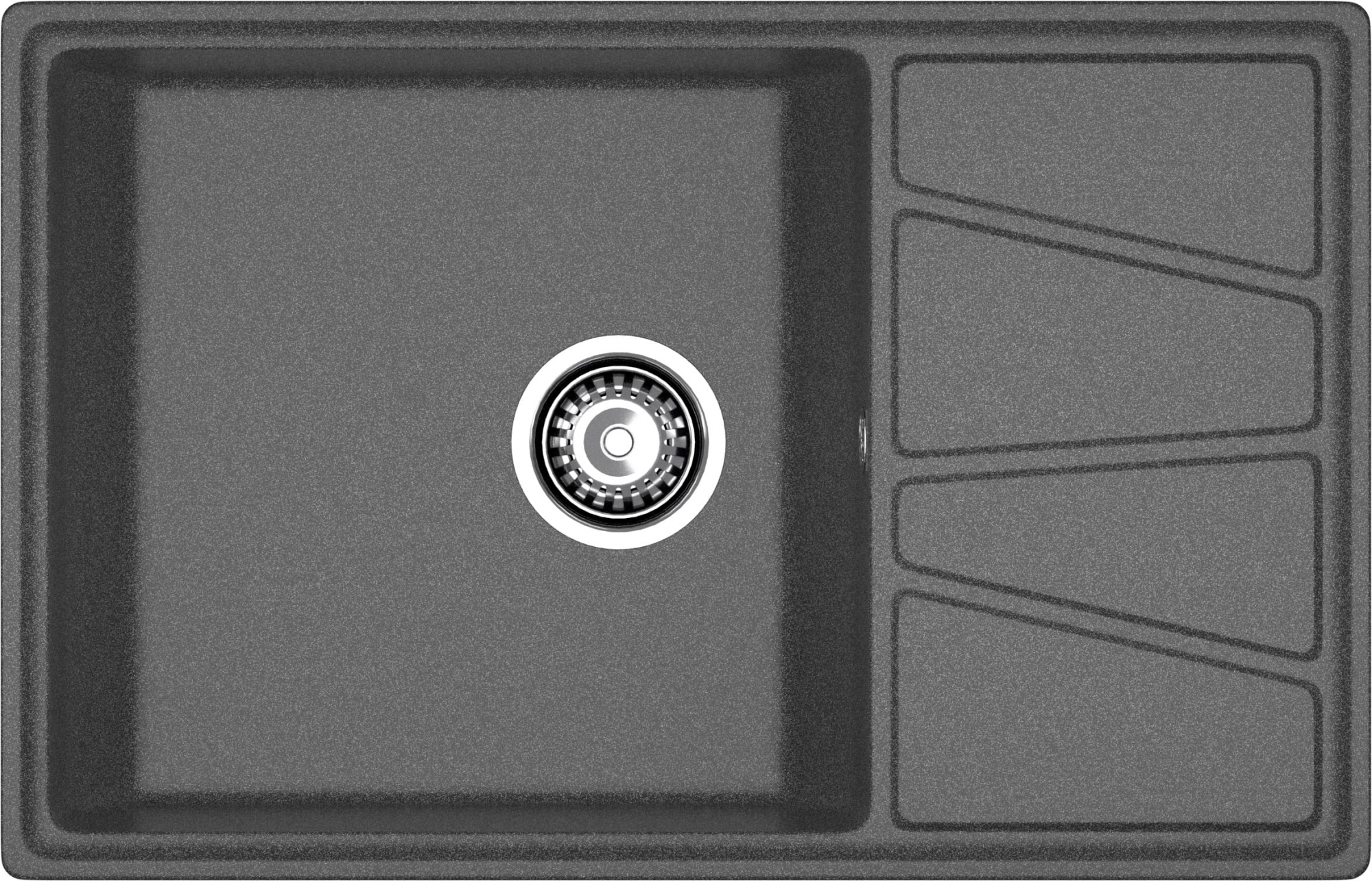 GRANFEST Мойка композит VERTEX, GF-V-780L, чаш+кр 780*500, графит