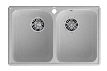GranFest QUARZ (ECO-15) Мойка 2 чаши 740*480 (серый)