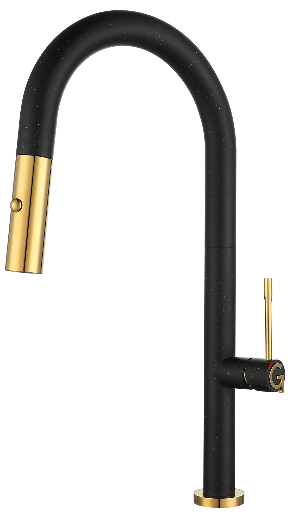 Смеситель для кухни RIVELATO Asti с выдвижной лейкой черный золото (3972500 nero oro)