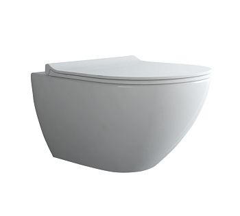 Унитаз подвесной PUMA XL Rimless, сиденье дюропласт Toma Slim SO, микролифт, быстросъем, белый, BERG