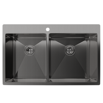 Rivelato Rinox 8050 B2 PVD black Мойка нерж.сталь 2 чаши 800*500*200 мм арт.8050 B2 PVD black