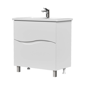 Тумба Volna 80, напольная, 2 ящ., белая (под раковину Фостер 80), VOLNA