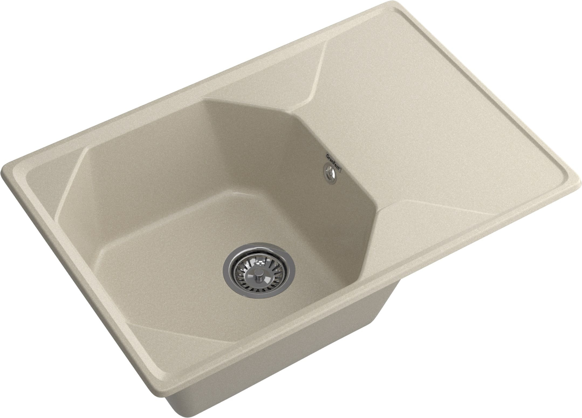 GRANFEST Мойка композит UNIQUE, GF-U-740L, чаш+кр 740*500, топаз
