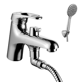 Omega Смеситель на борт ванны, на борт с изливом 144мм лейка, р/ОД, хром, LM, LM3115C