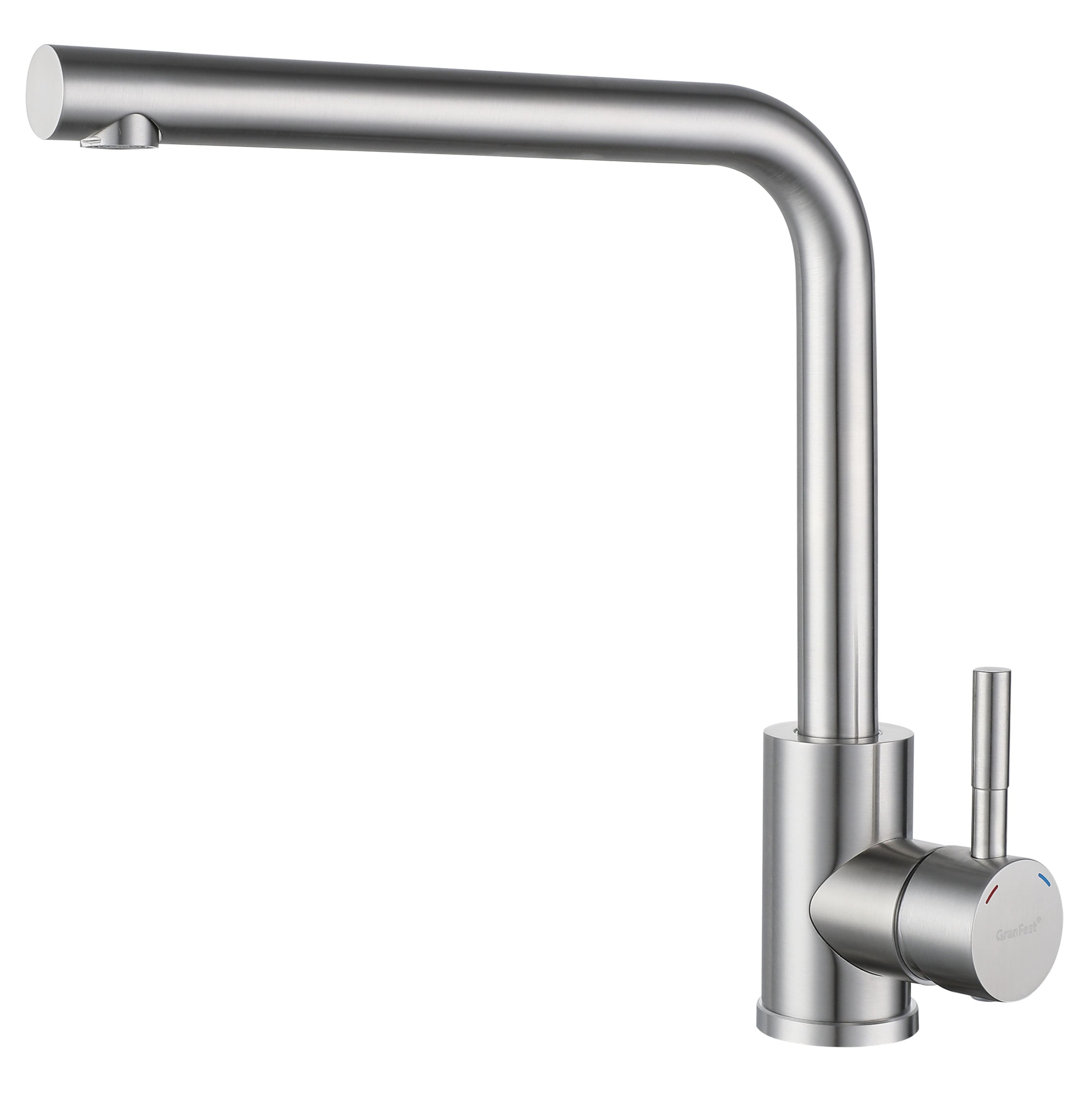 GRANFEST QUARZ Смеситель для кухни Г-обр. D-35мм (нержавейка)