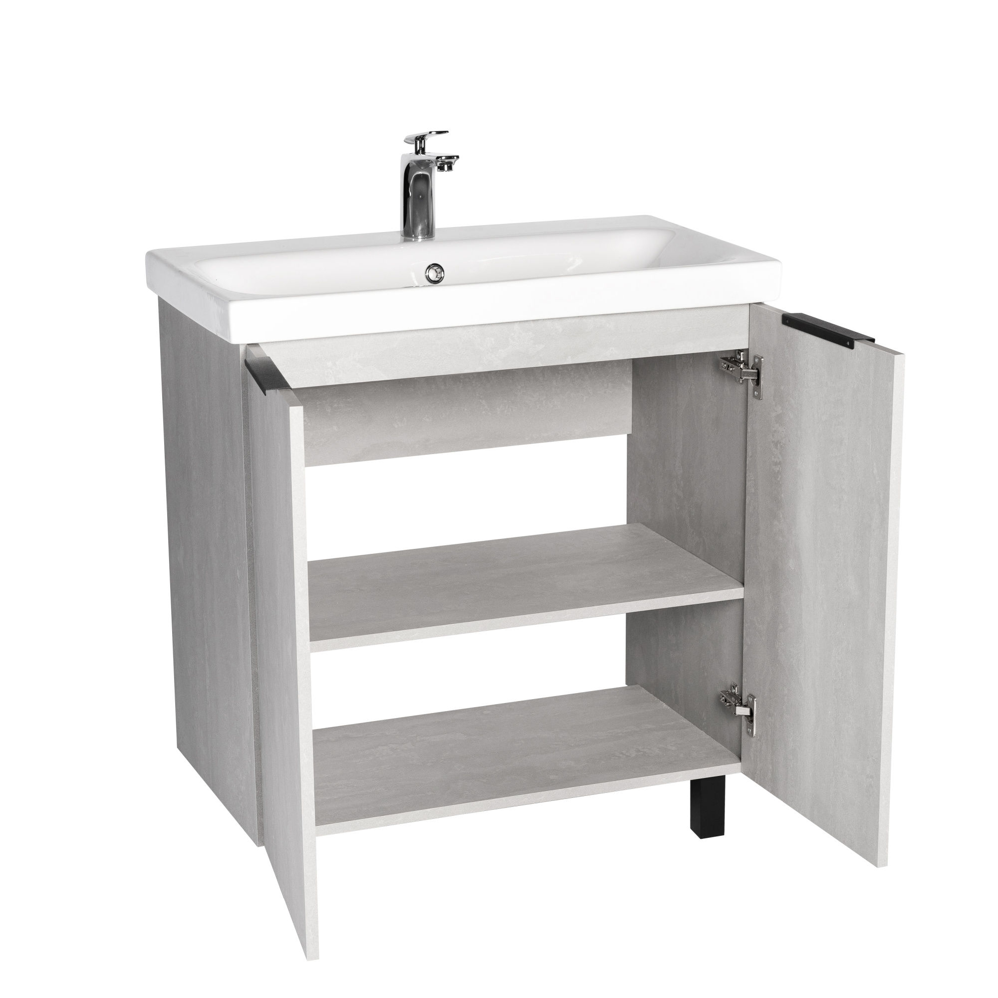 Тумба под раковину VIANT БЕРЛИН 80 напольная цемент (VBER80MDC-T2ST)