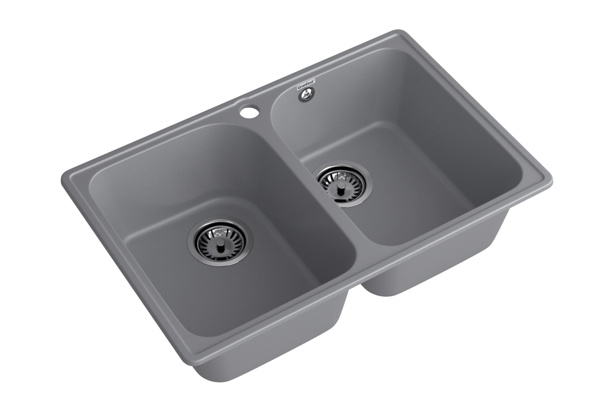 GranFest QUARZ (ECO-15) Мойка 2 чаши 740*480 (темно-серый)