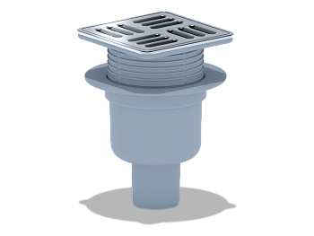 Трап вертик. выпуск 50 рег. решетка нержавейка 120*120 (с металлической окантовкой), ANI PLAST