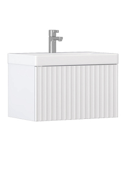 Тумба под раковину VELVEX Compo 600-0-1 (9696) навесная белый глянец