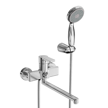 Aura Смеситель для ванны, плоск.пов.излив 300мм, р/ОД, хром, LM, LM0651CH