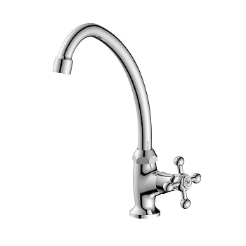 DR54 Кран для кухни, выс.пов.излив 134мм, р/ОД, хром, DR, DR54010