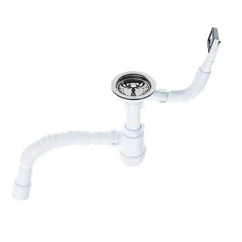 Сифон для мойки АНИ Пласт Грот A0145SA15 3 1/2 дюйма 40 с гибким переливом и гибкой трубой 40х40/50