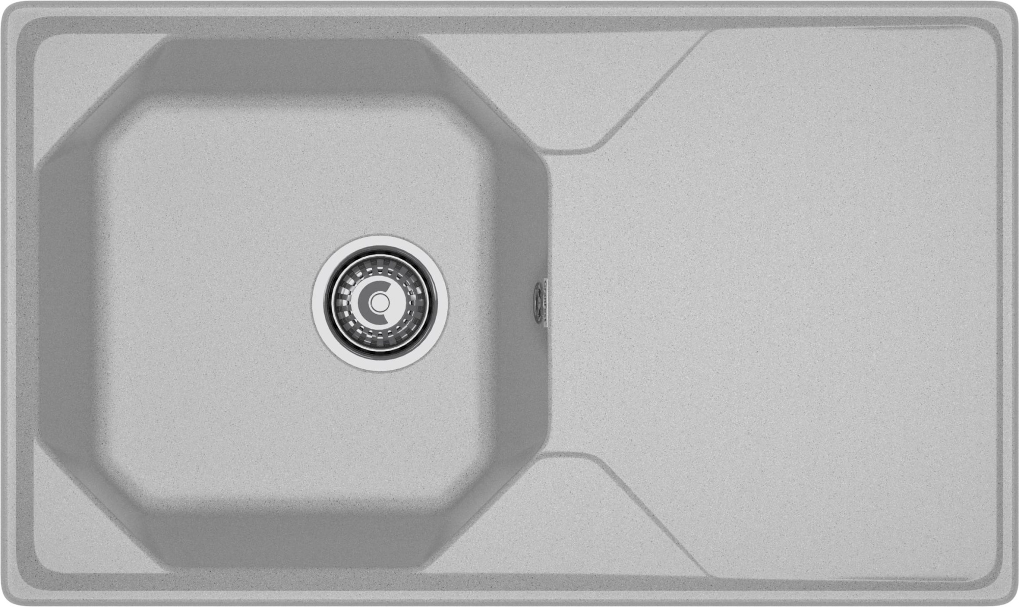 GRANFEST Мойка композит UNIQUE, GF-U-840L, чаш+кр 840*500, серый