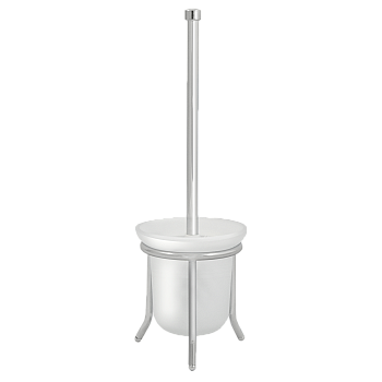 Ершик напольный стеклянный "Solinne", 11062, хром, стекло-сатин, Коллекция Base