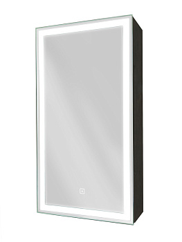 Зеркало-шкаф Mirror Box black Led 350х650 левый