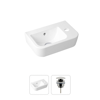 Комплект 2 в 1 Lavinia Boho One 21520929: подвесная фарфоровая раковина для туалета 37 см (отверстие