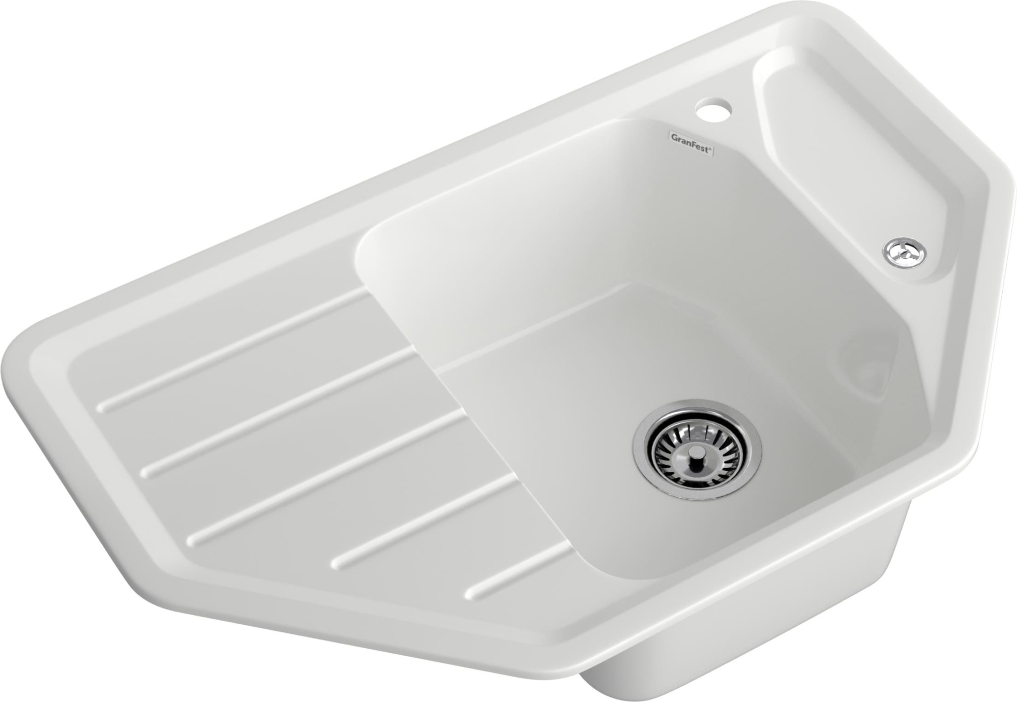 GRANFEST Мойка композит CORNER  GF-C--800E угловая 800*500мм  иней  арт.GF-