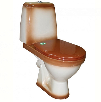 ПРЕМЬЕР Унитаз-компакт с арматурой, сиденьем, креплением, коричневый ROSA
