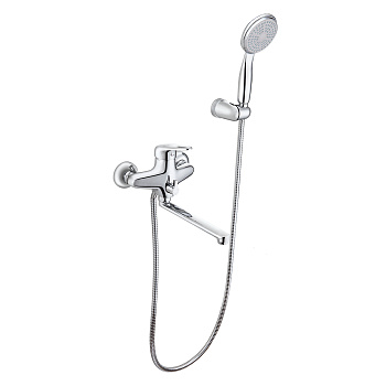 Luna Смеситель для ванны, плоск.пов.излив 200мм лейка, р/ОД, хром, LM, LM4113C