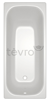 TEVRO Ванна стальная 150х75х40 см. с опорной подставкой, без ранта, белый лотос, форма Тонда, ВИЗ