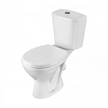 Унитаз-компакт "Pro" горизонтальный выпуск, с 1-режимной кнопочной арматурой и сиденьем полипропилен