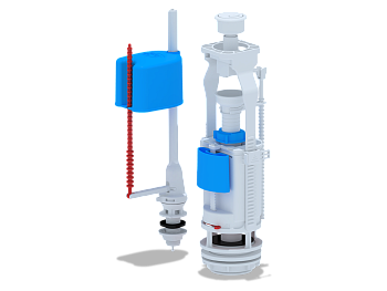 Набор с нижней подводкой 1/2 пластик двойная кнопка белая эконом, ANI PLAST