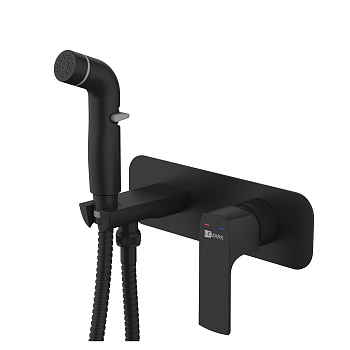 Ursus Смеситель для биде, гигиен.душ встраиваемый держ.на теле, р/ОД, черный, LM, LM7220BL