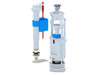 Набор с ниж. под. 3/8 латунь,     кнопка хром, ANI PLAST