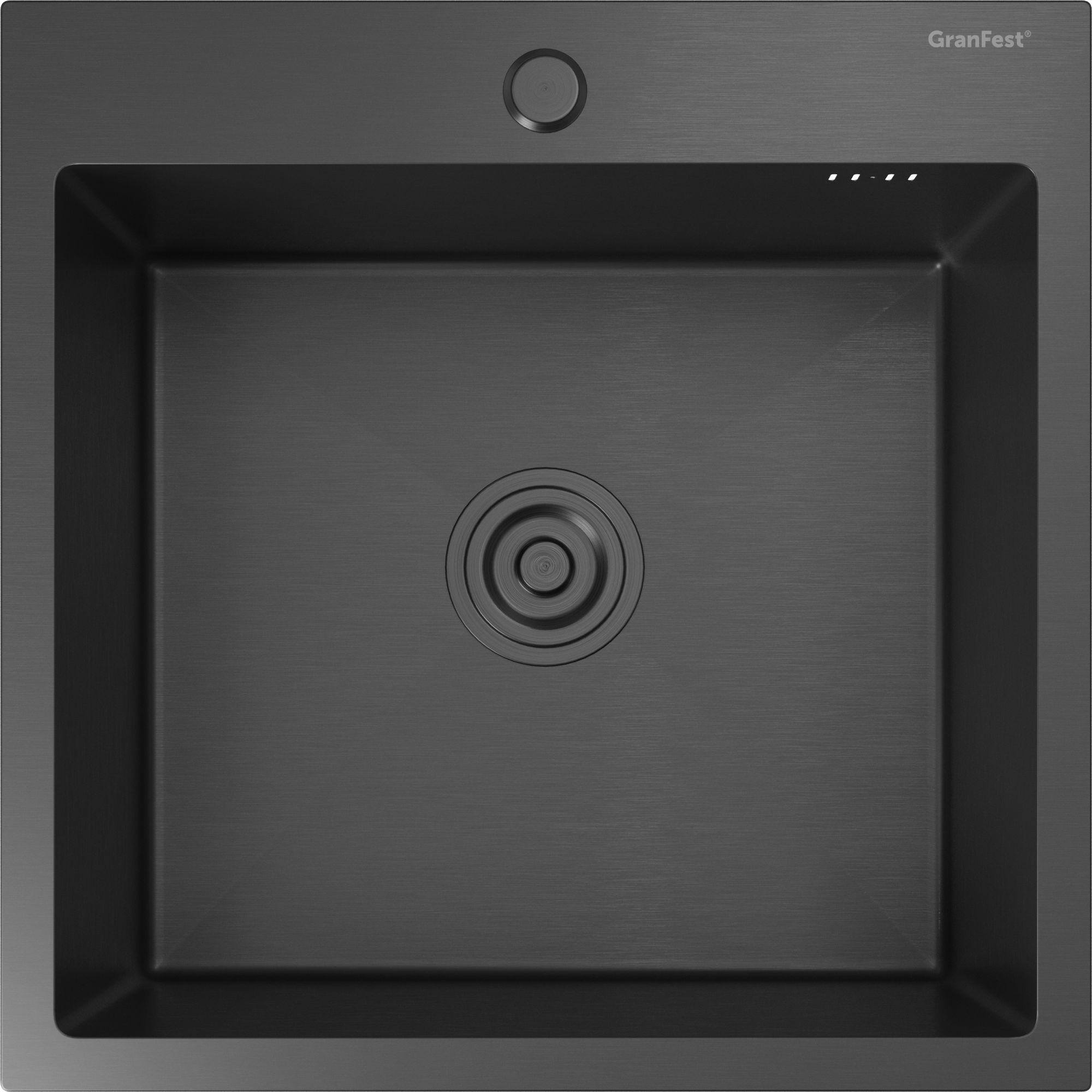 GranFest METAL (5050) Мойка PVD ГРАФИТ.1 чаша 500*500*215 мм 