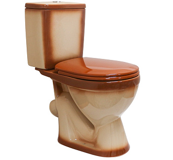 ЛИРА Унитаз-компакт наклон. вып., с арматурой, сиденьем, креплением, коричневый. ROSA